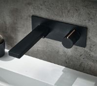 RRP £237. Aqua Edition Velar Wall-Mounted Black Basin Mixer Tap. Appears New Unused. https://rb.g...