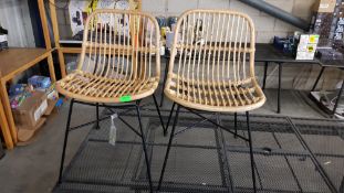 (55/R9) RRP £199. Pair Of Aurora Rattan Dining Chair (IX190PS). (H84x W59x D44cm). Please Note Da...