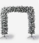 (130/6H) RRP £129. 8ft Frosted Flock Tree Arch (ZM0779/01)