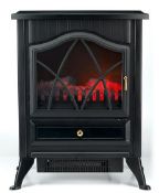 (35/6E) RRP £69.99. Beldray Black Electric Stove With LED Flame Effect 1850W. (Style May Vary See...