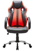 (92/7K) RRP £129. Phoenix Gaming Chair Black And Red. IX1133/01