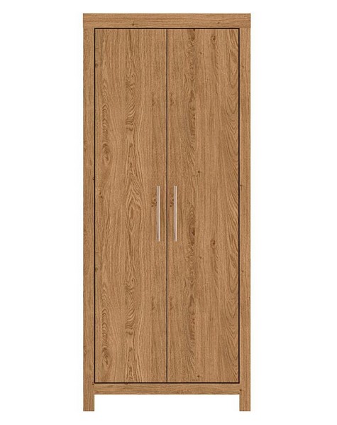 (7/P) RRP £129. Dakota 2 Door Wardrobe Oak Effect. Dimensions (H180x W76x D.51cm). (JG7604/03).