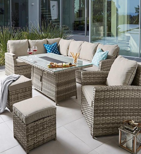 (1/P) RRP £2159 When Complete. Lucca Corner Set With Firepit Table Grey (SA9886/01). 3X Boxes In... - Image 12 of 14