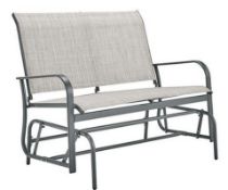 (42/6D) RRP £99. Aruba Bench Grey. Dimensions: (H70 x W116 x D93cm) (OS8928/01).