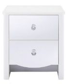 (116/7L) Lot RRP £138. 2x Amelia Children’s Mirrored Front 2 Drawer Bedside Table White RRP £69...