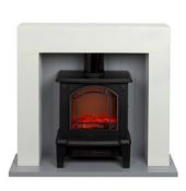 (121/7I) RRP £149.99. Beldray Floriana Electric Stove Fire Suite 900-1800W (BD379PS). (L77x W25x...