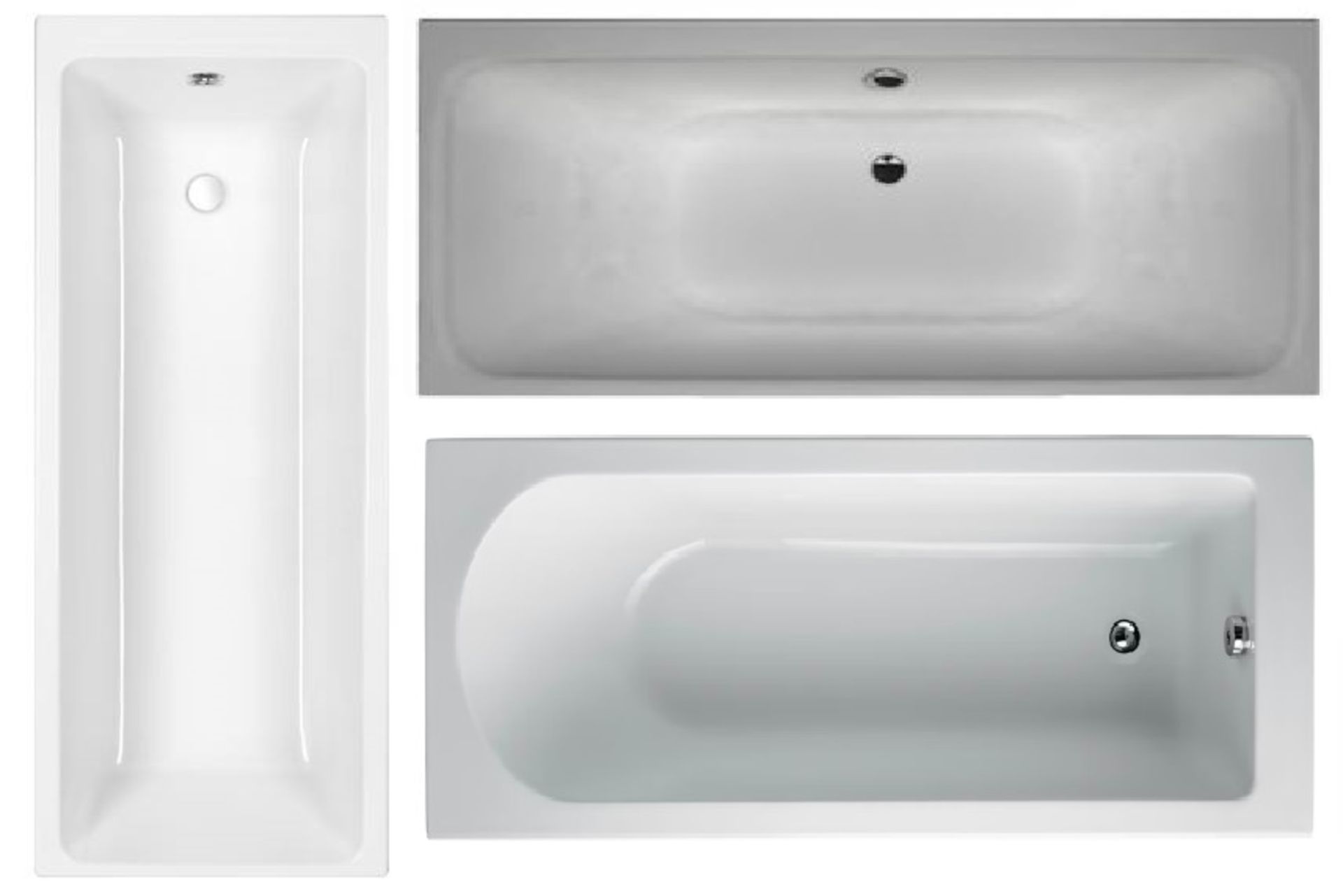 3 x Baths. 1 x Carron Integra 1650x700 Single Ended Baths Q4-02523. 1 X Carron DE Profile 1650x70...