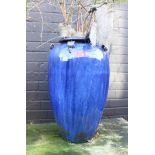 Blue Glazed Planter Urn