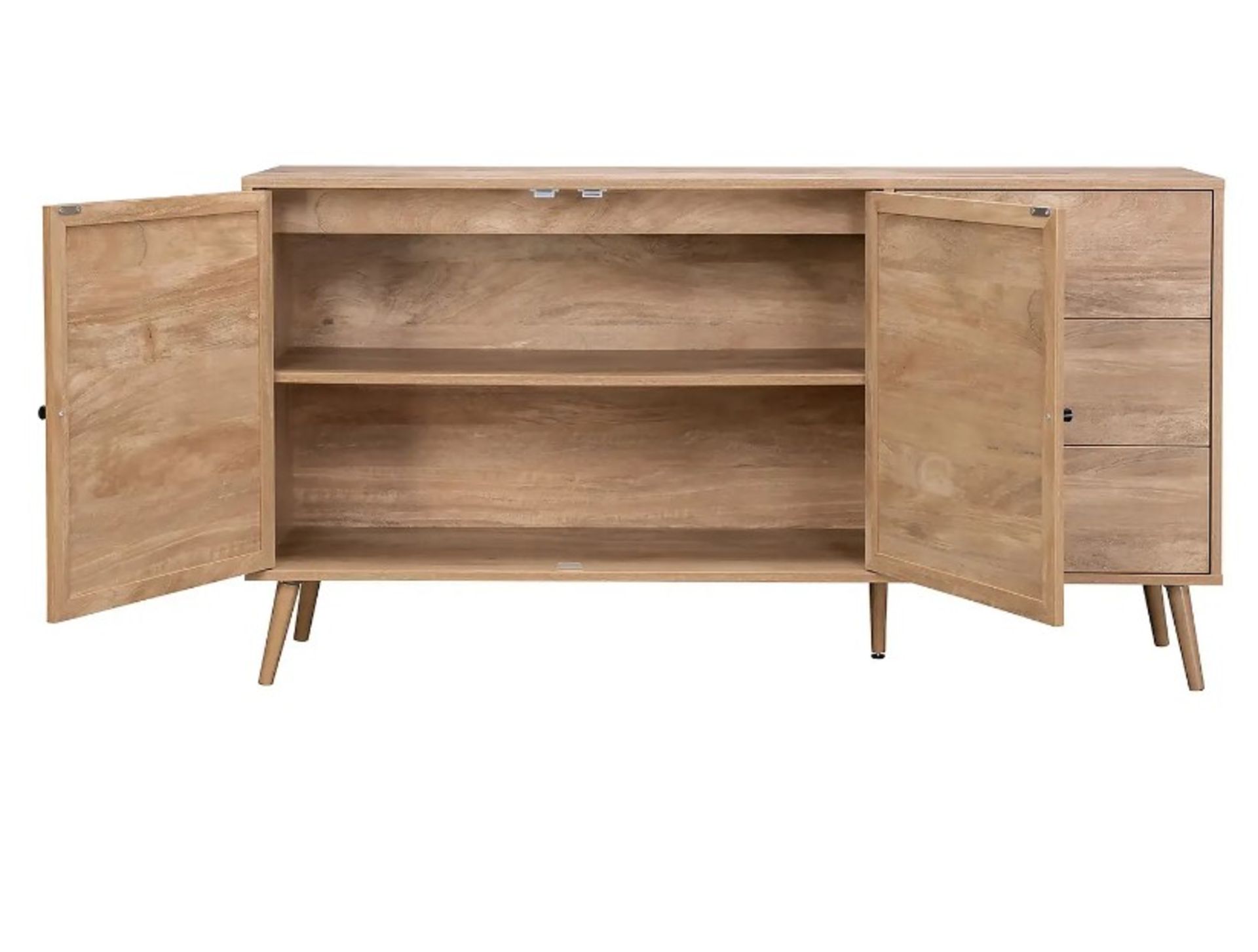 (23/P) RRP £215. Kubu Rattan Large Sideboard. Woven Cane Detailing, Wood Effect Finish. Metal Han... - Image 3 of 9