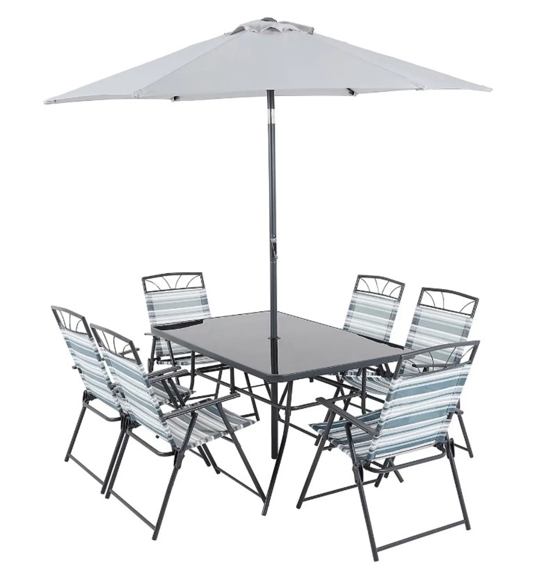 (33/P) RRP £200. Wexfordly 6 Seater Metal Garden Furniture Dining Set. Foldable Chairs For Easy S... - Image 3 of 4