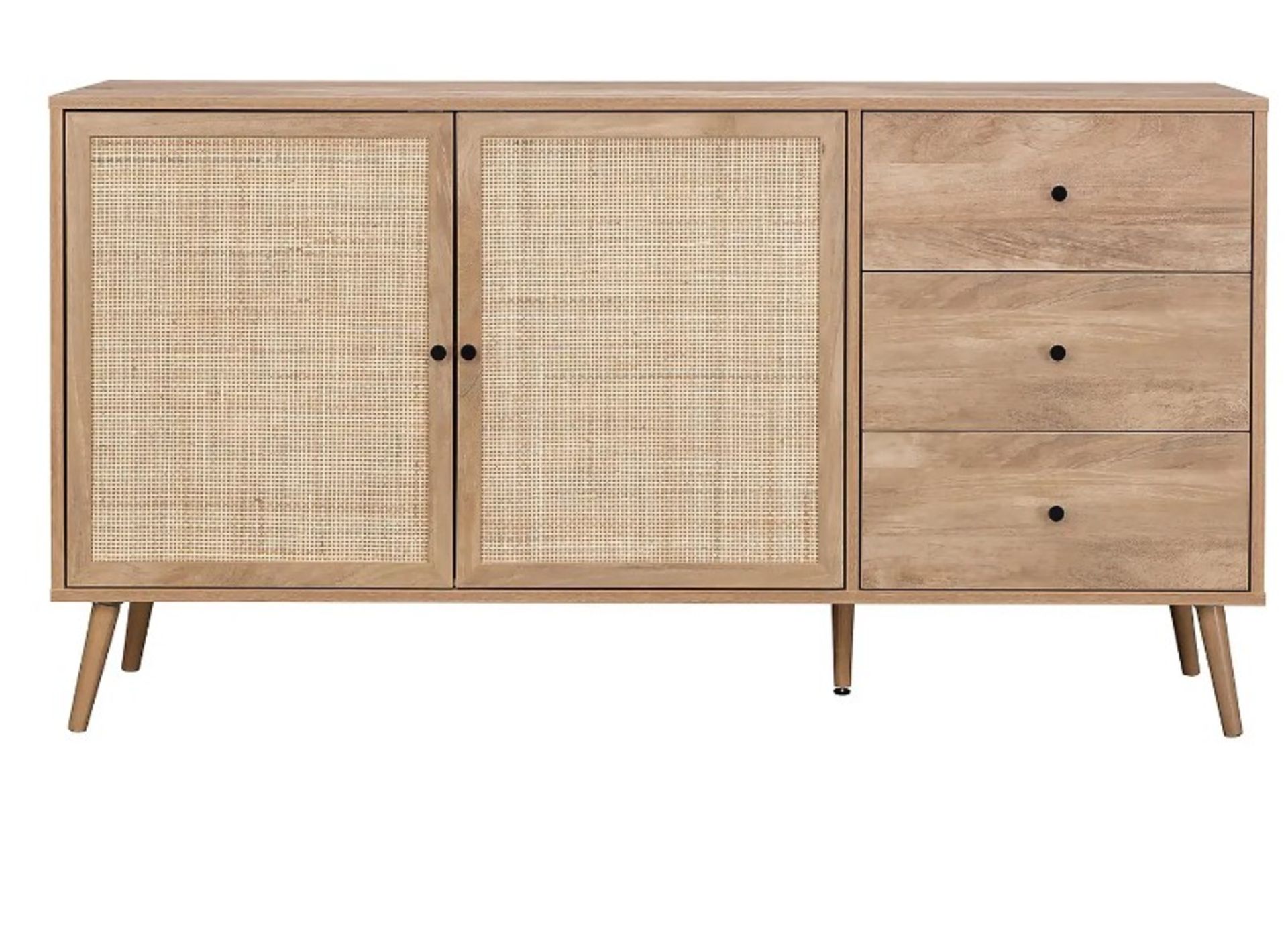 (23/P) RRP £215. Kubu Rattan Large Sideboard. Woven Cane Detailing, Wood Effect Finish. Metal Han... - Image 4 of 9