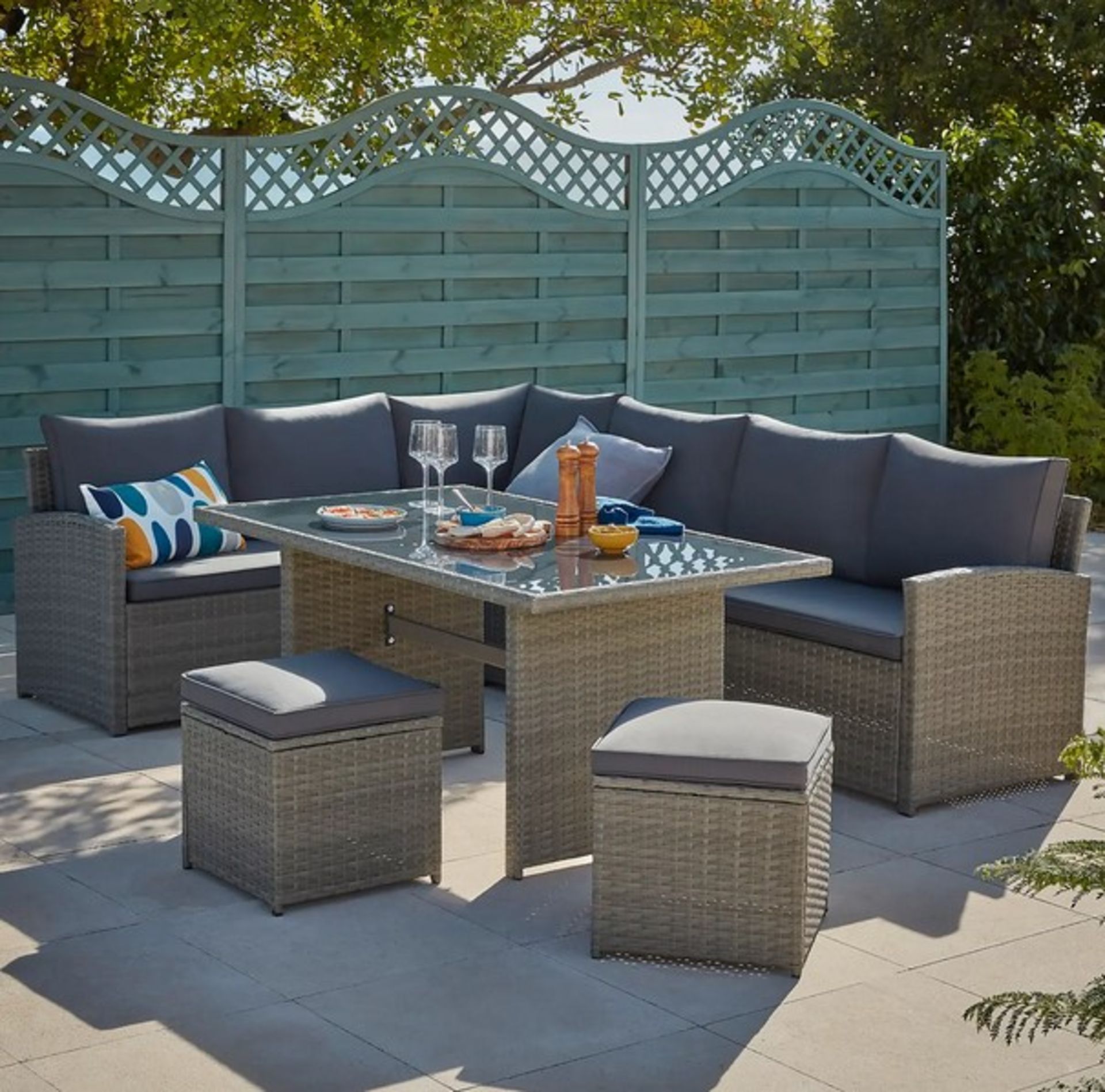 (12/P) RRP £850 (When Complete). Matara Grey Rattan Corner Garden Sofa Set. Suitable for Indoor A... - Image 6 of 7