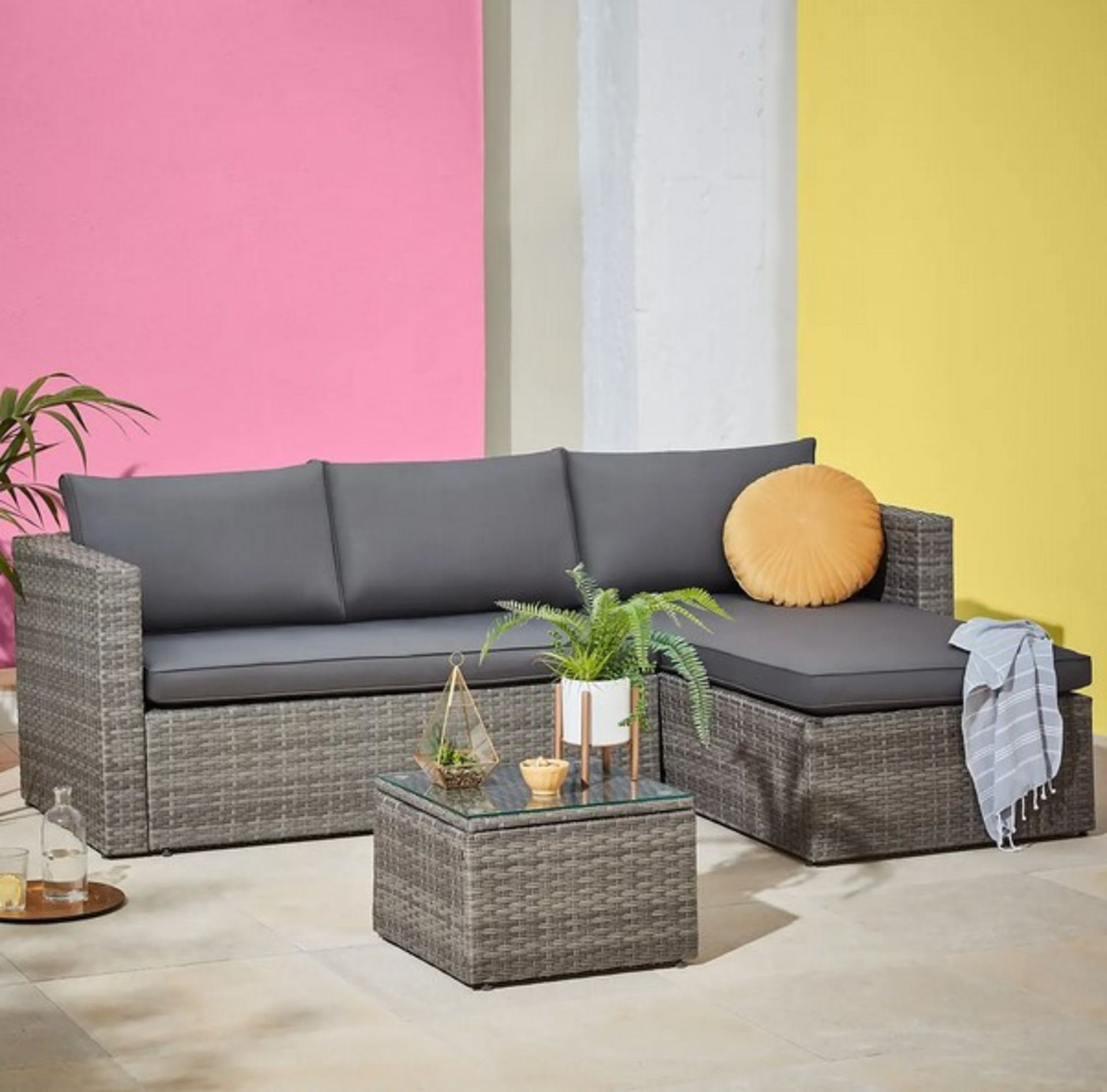 (14/P) RRP £345. Alexandria Grey Rattan Garden Corner Sofa Set. Suitable For Indoor And Outdoor U... - Image 3 of 4