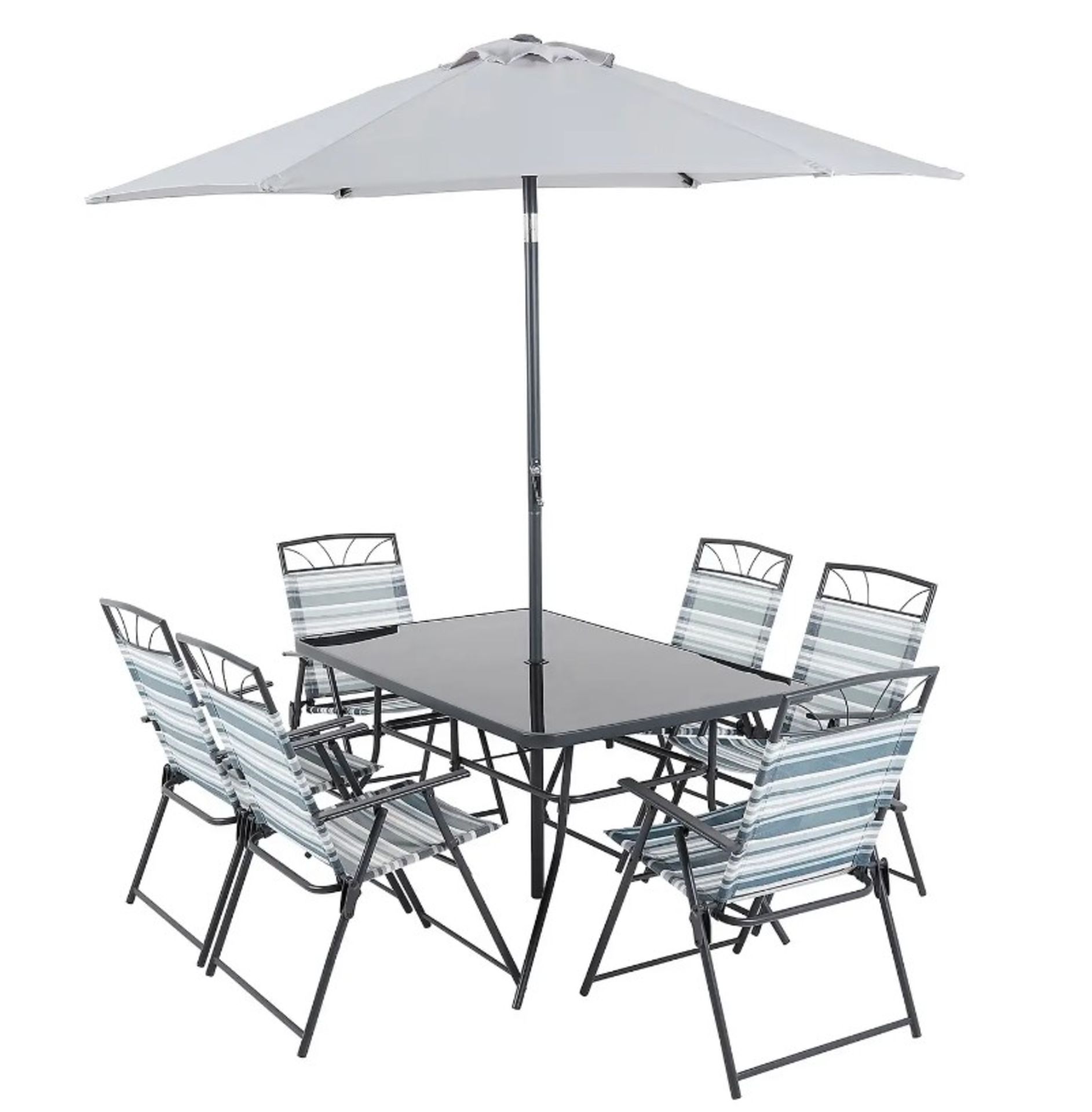 (32/P) RRP £200. Wexfordly 6 Seater Metal Garden Furniture Dining Set. Foldable Chairs For Easy S... - Image 3 of 4