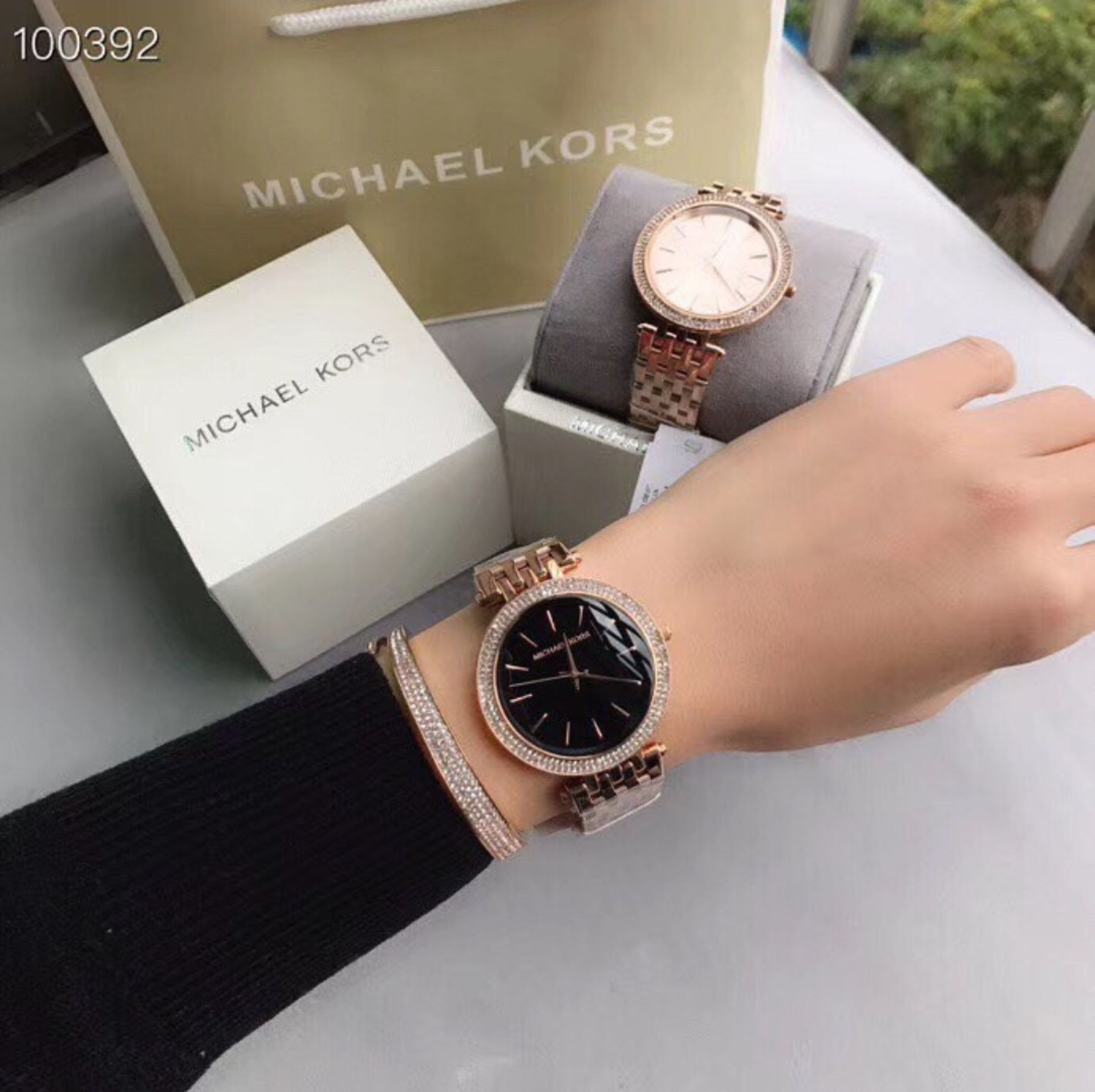 Michael Kors MK3402 Darci Black & Rose Gold Tone Stainless Steel Ladies Watch - Image 10 of 11