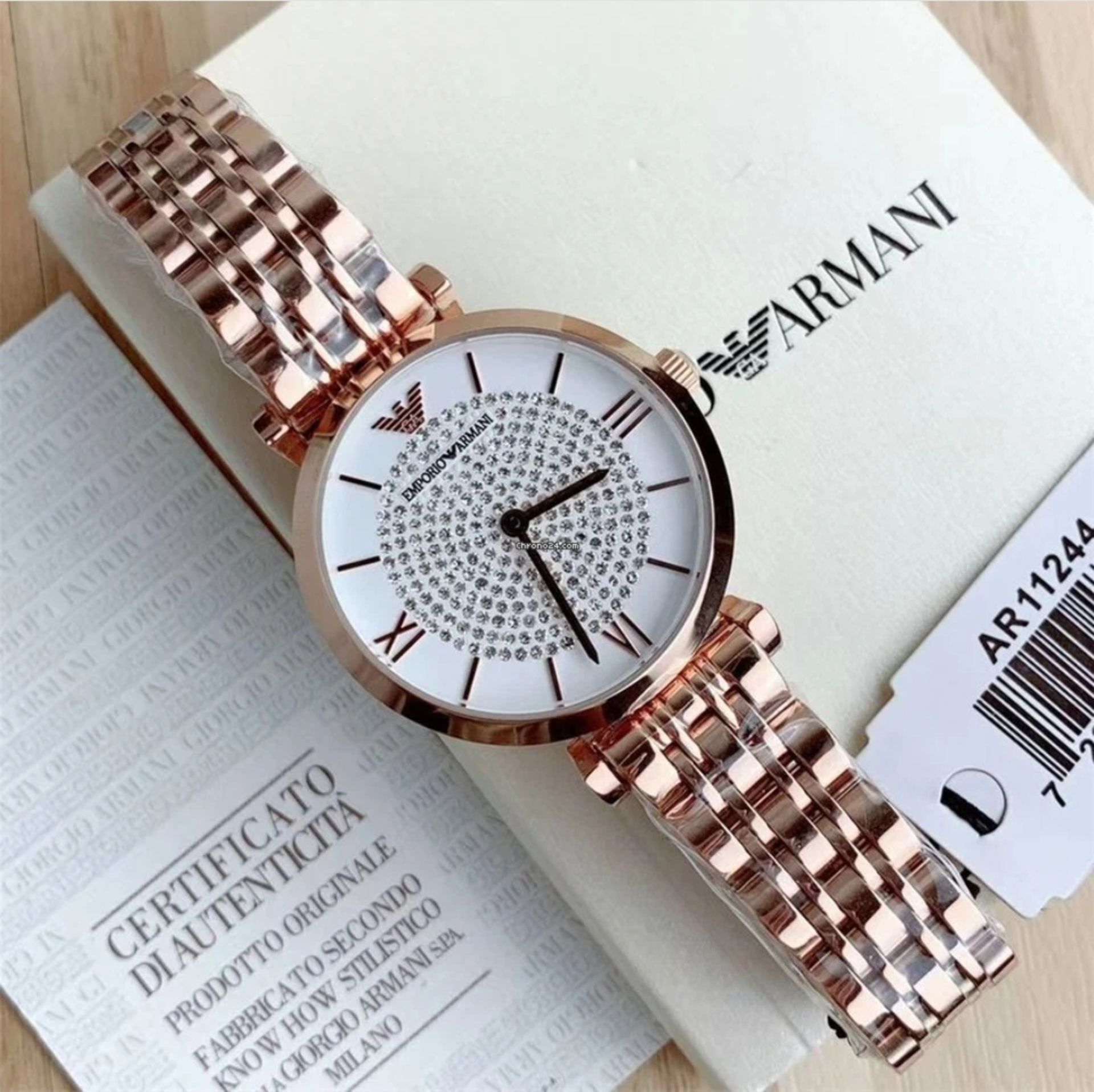 Emporio Armani AR11244 Ladies Gianni T-Bar Rose Gold Quartz Designer Watch - Image 2 of 7