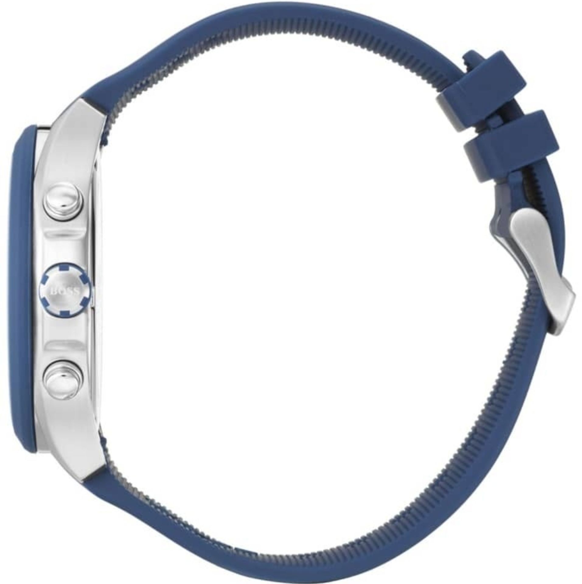 Hugo Boss 1513717 Men's Velocity Blue Rubber Strap Quartz Chronograph Watch - Image 8 of 11