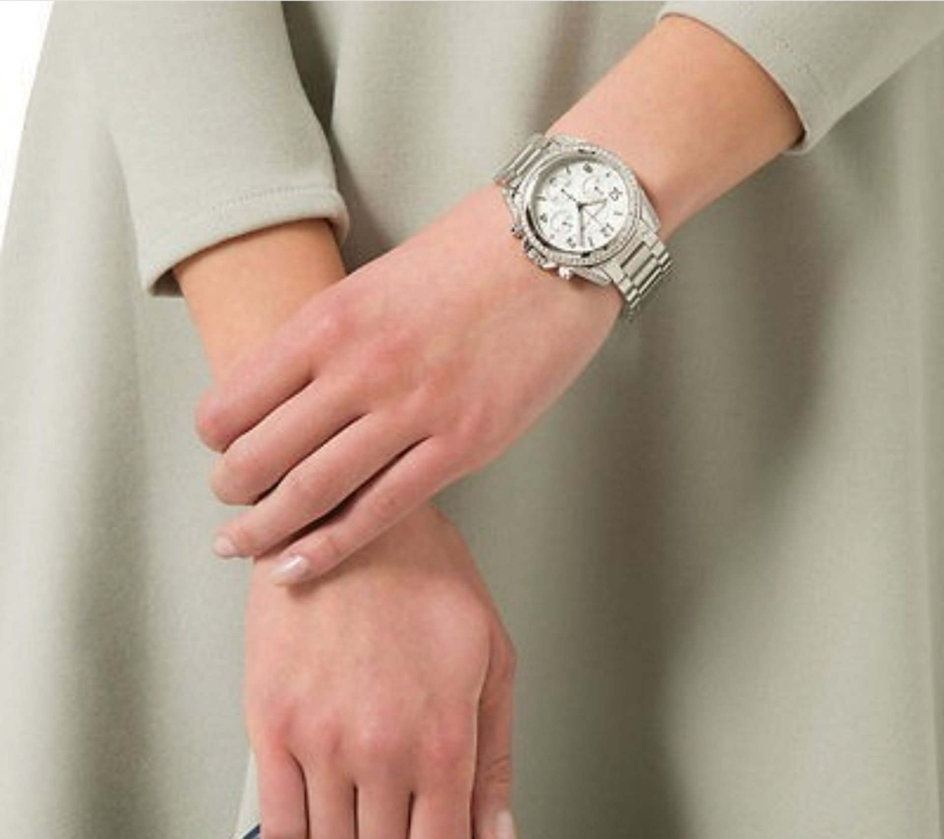 Michael Kors Mk5165 Women's Silver Bracelet Chronograph Quartz Watch - Image 8 of 9