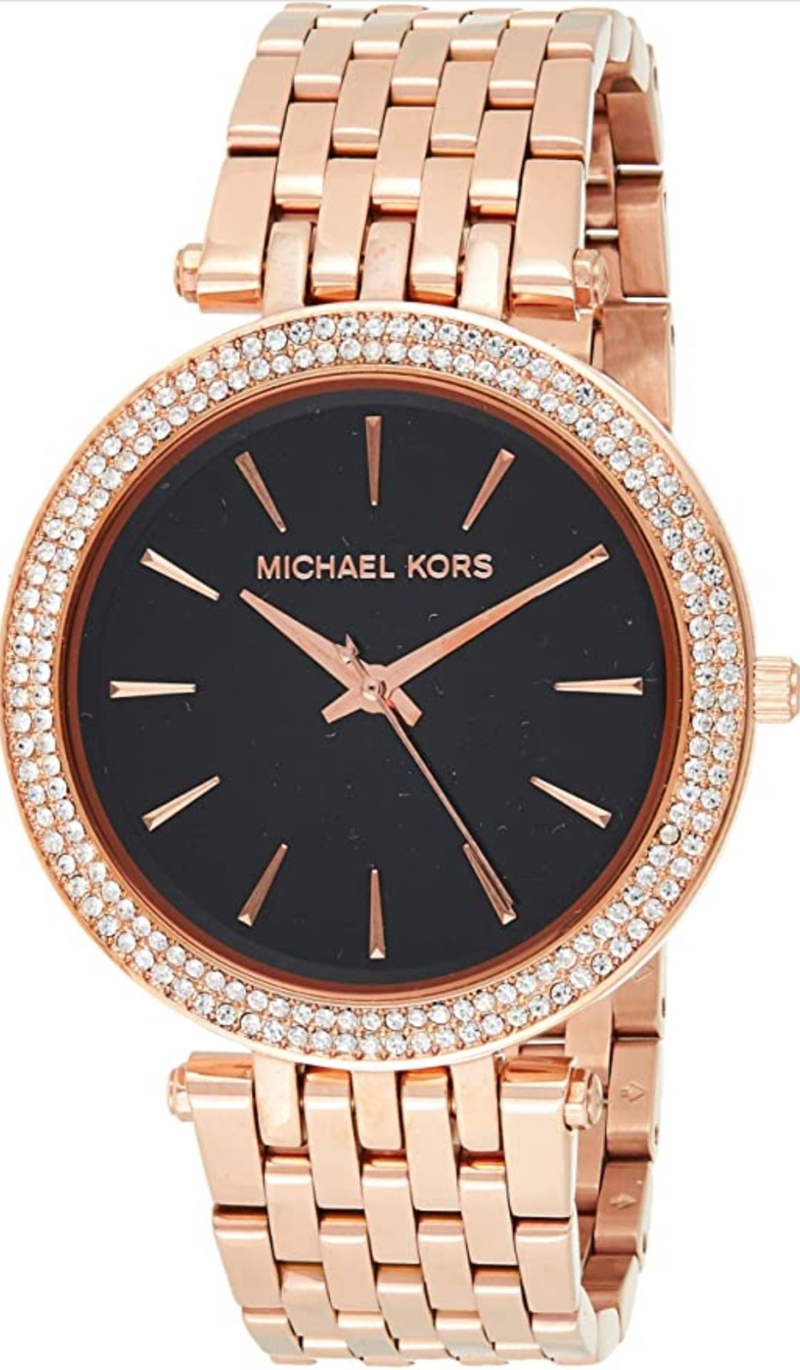 Michael Kors MK3402 Darci Black & Rose Gold Tone Stainless Steel Ladies Watch