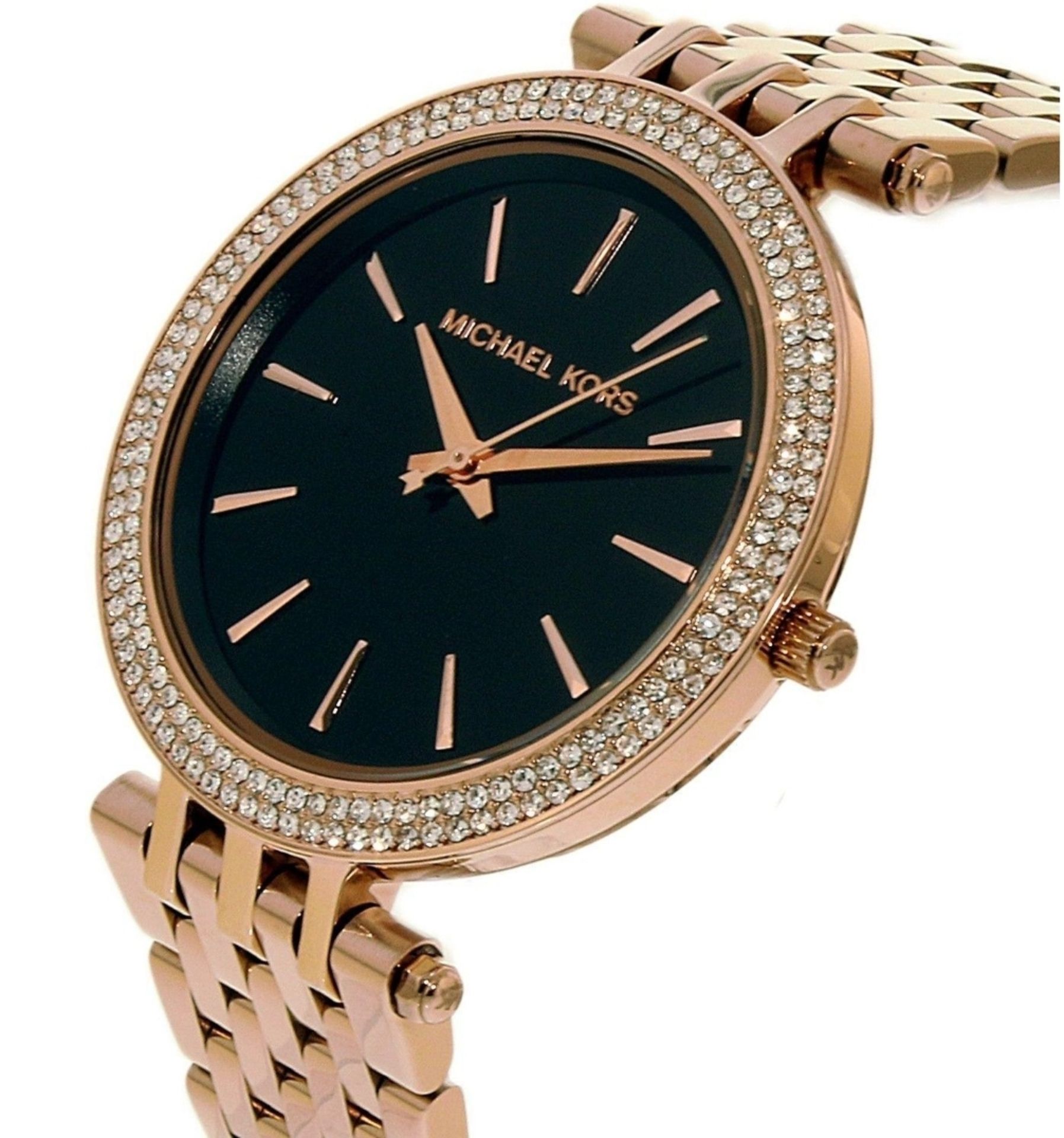 Michael Kors MK3402 Darci Black & Rose Gold Tone Stainless Steel Ladies Watch - Image 11 of 11