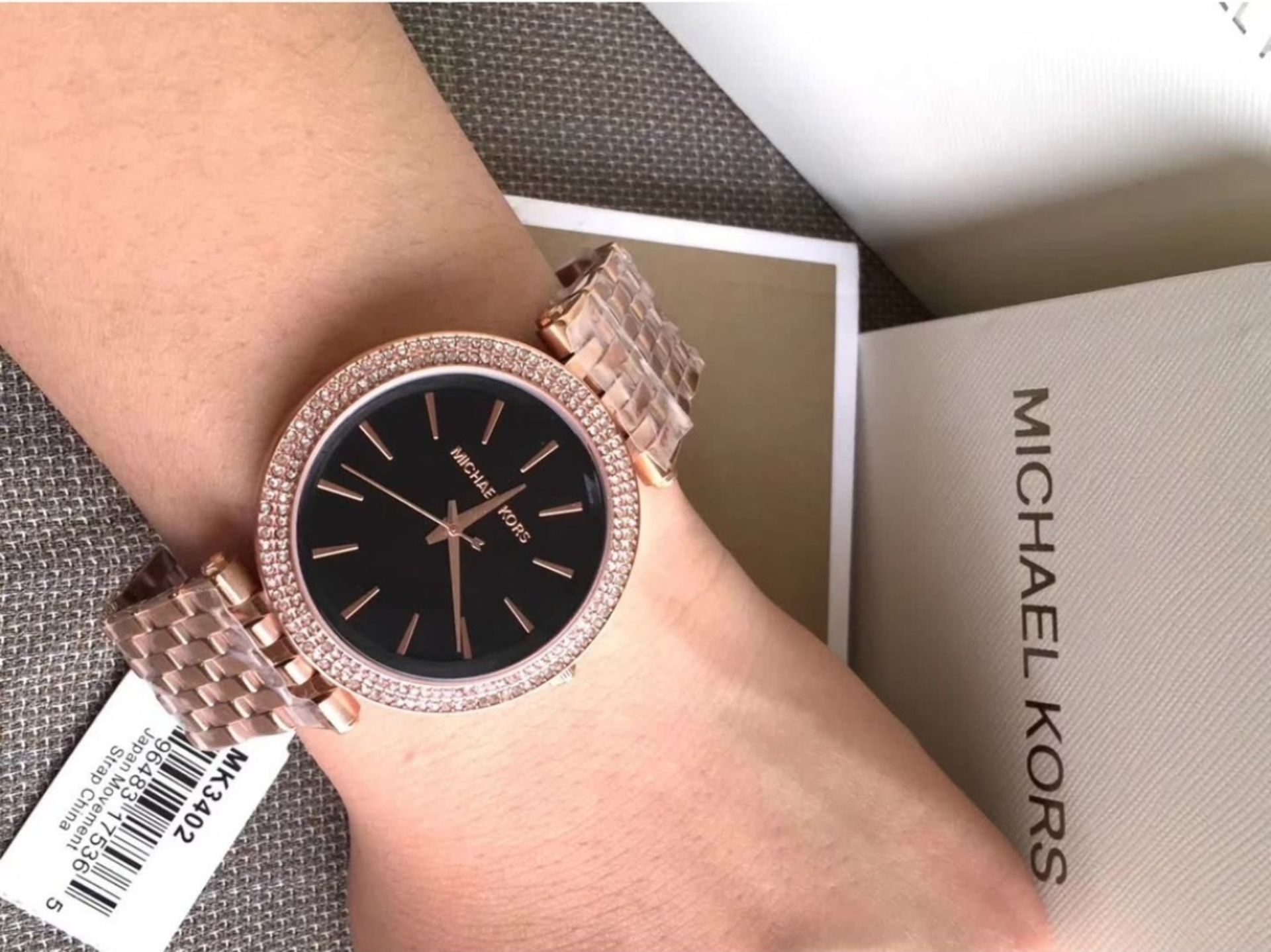 Michael Kors MK3402 Darci Black & Rose Gold Tone Stainless Steel Ladies Watch - Image 4 of 11