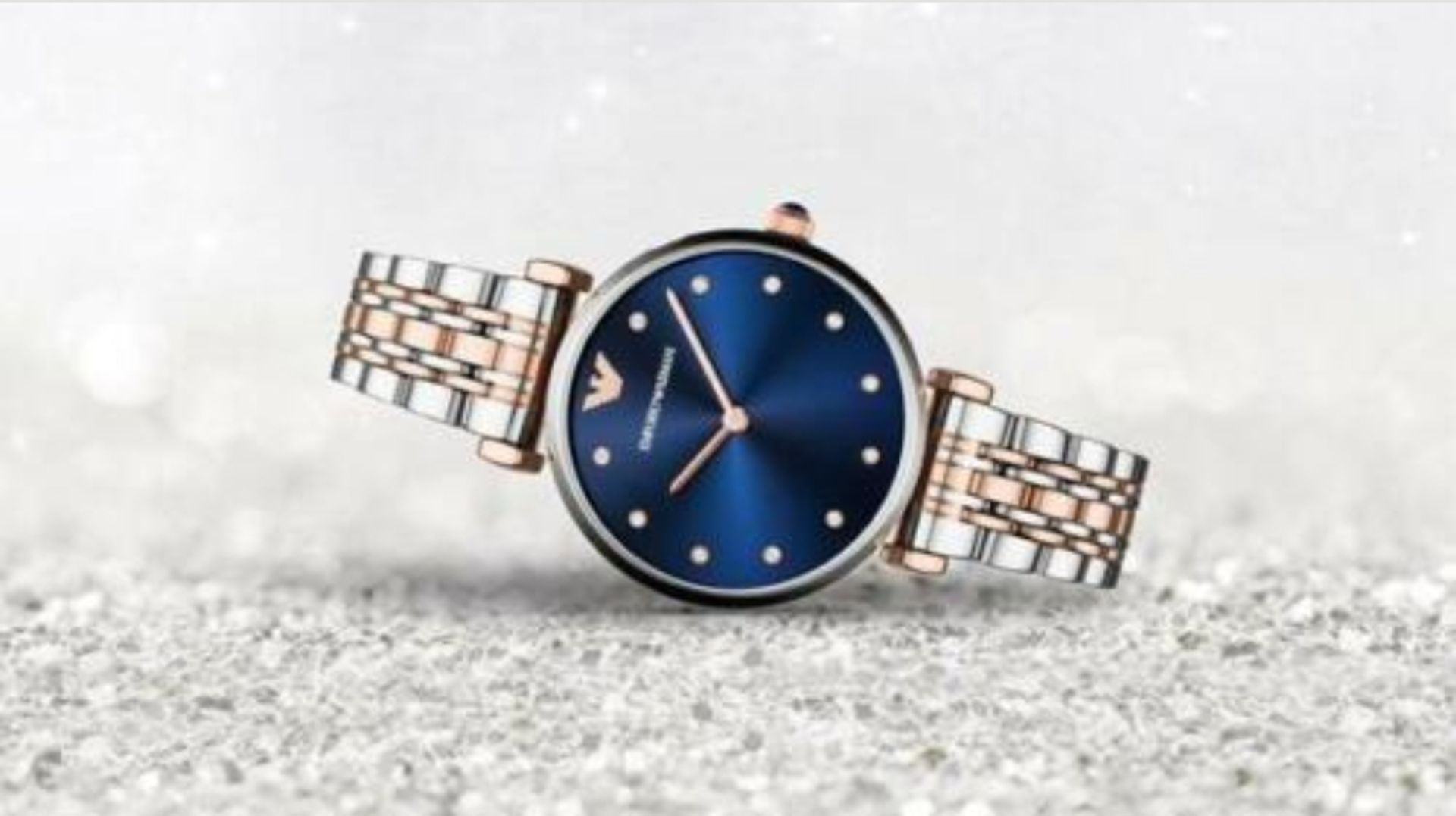 Emporio Armani AR11092 Ladies T-Bar Rose Gold & Silver Bracelet Quartz Designer Watch - Image 5 of 9