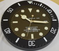 34 cm Black body Black Dial clock