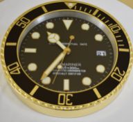 34 cm Goden body Black Bazel Black Dial clock