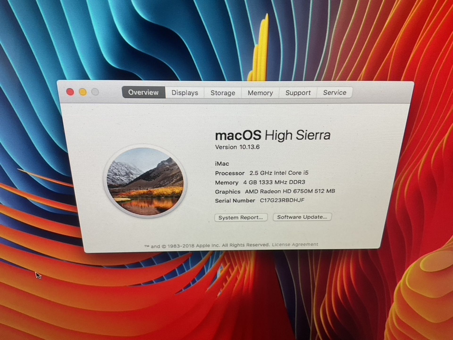 Apple iMac 21.5"" OS x High Sierra Intel Core I5 4Gb Memory 500Gb Hard Drive Radeon 6750 office - Image 3 of 6