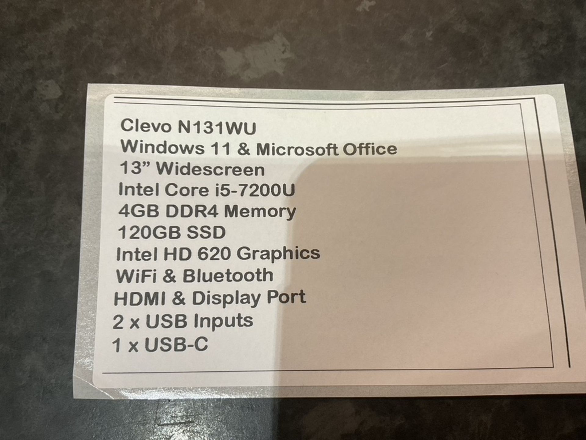 CLEVO N131WU Windows 11 Laptop 13"" Intel Core i5-7200U 4GB DDR4 120GB SSD WiFi Webcam HDMI Office - Image 8 of 8