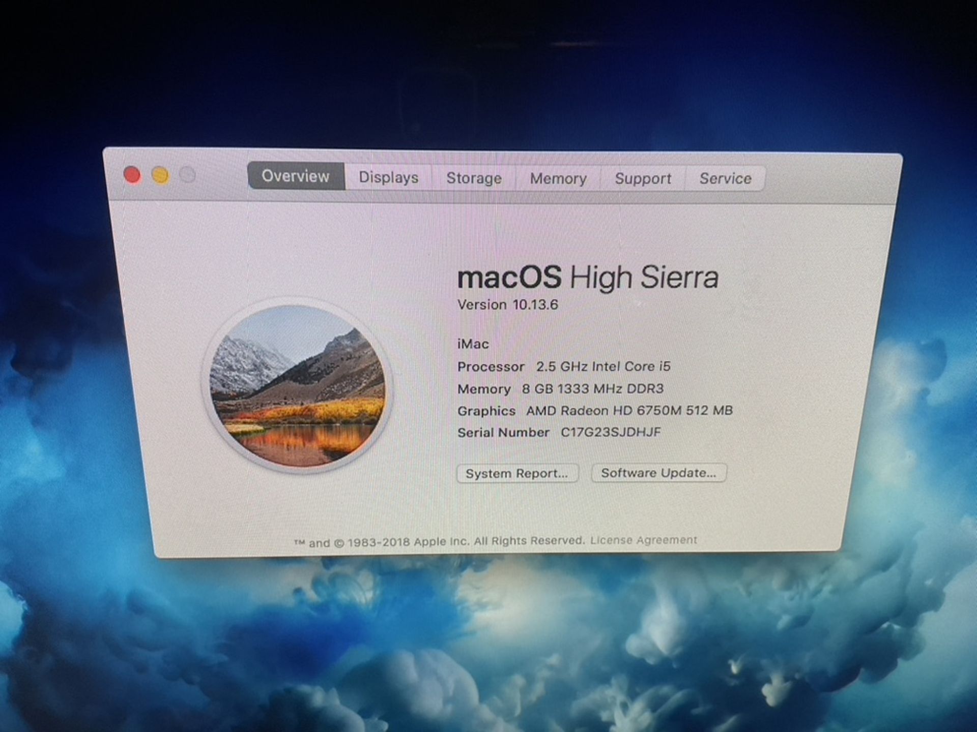 Apple iMac 21.5"" OS x High Sierra Intel Core I5 8Gb Memory 500Gb Hard Drive Radeon 6750 office - Image 3 of 6