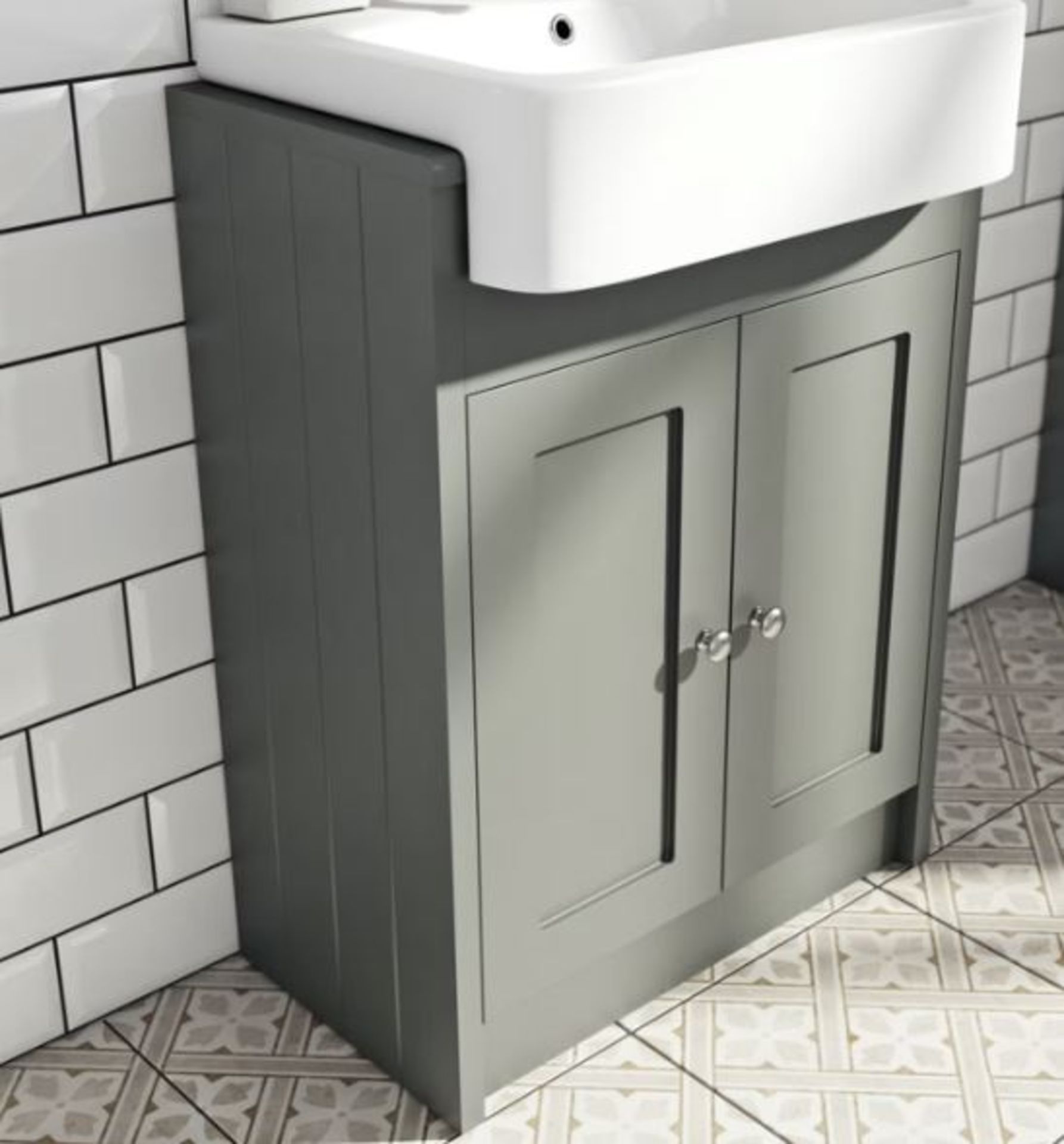 Dulwich Grey Semi Recessed Vanity Unit. DULVANGR01. Appears Unused. - Image 3 of 4