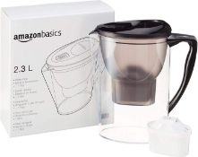 Amazon Basics 2.3L (4 Pints) Water Filter Jug With 1X30 Days Filter Cartridge, BPA Free - Black