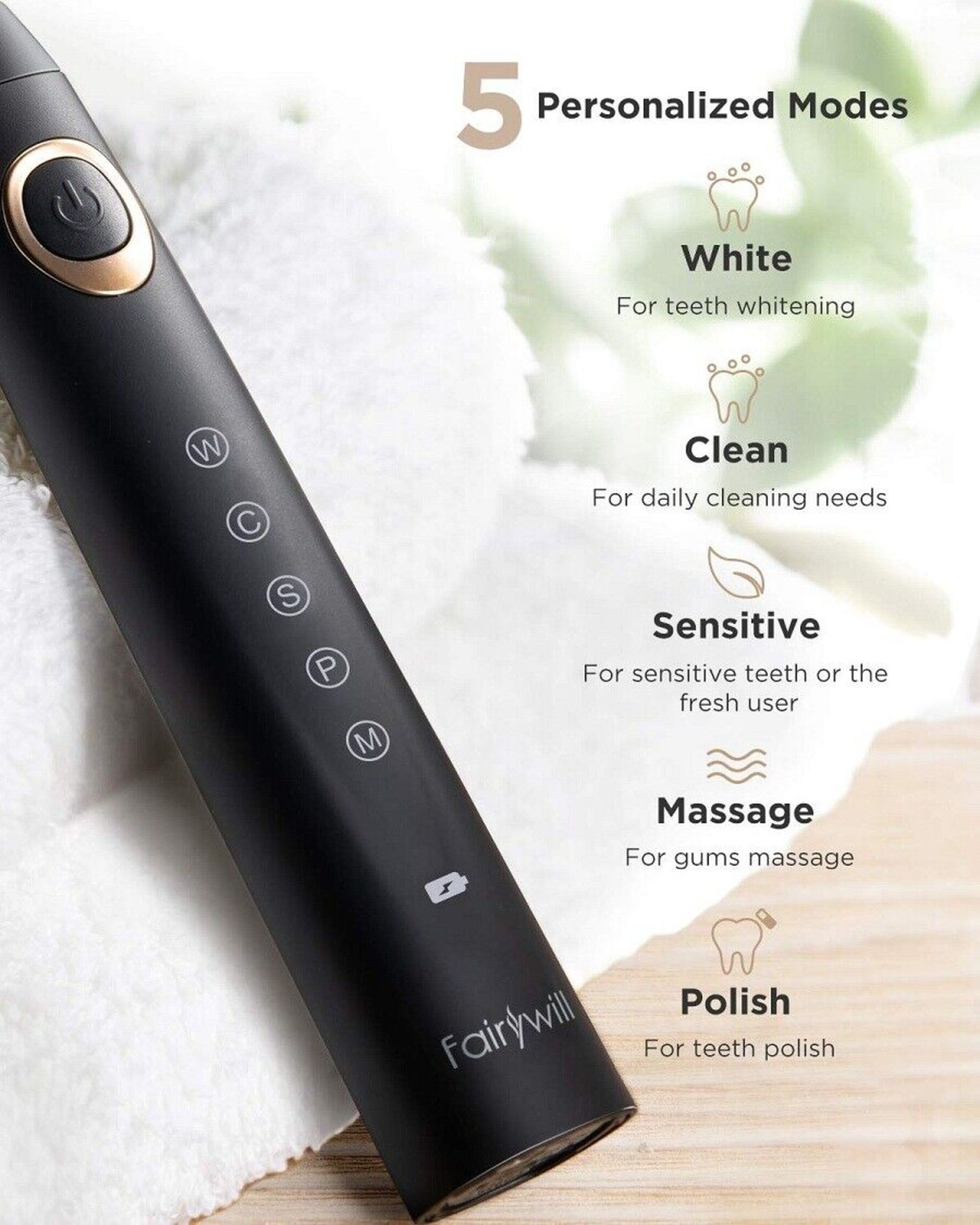 Fairywill Sonic Electric Toothbrush Fw507 Rechargeable Timer - Image 2 of 2