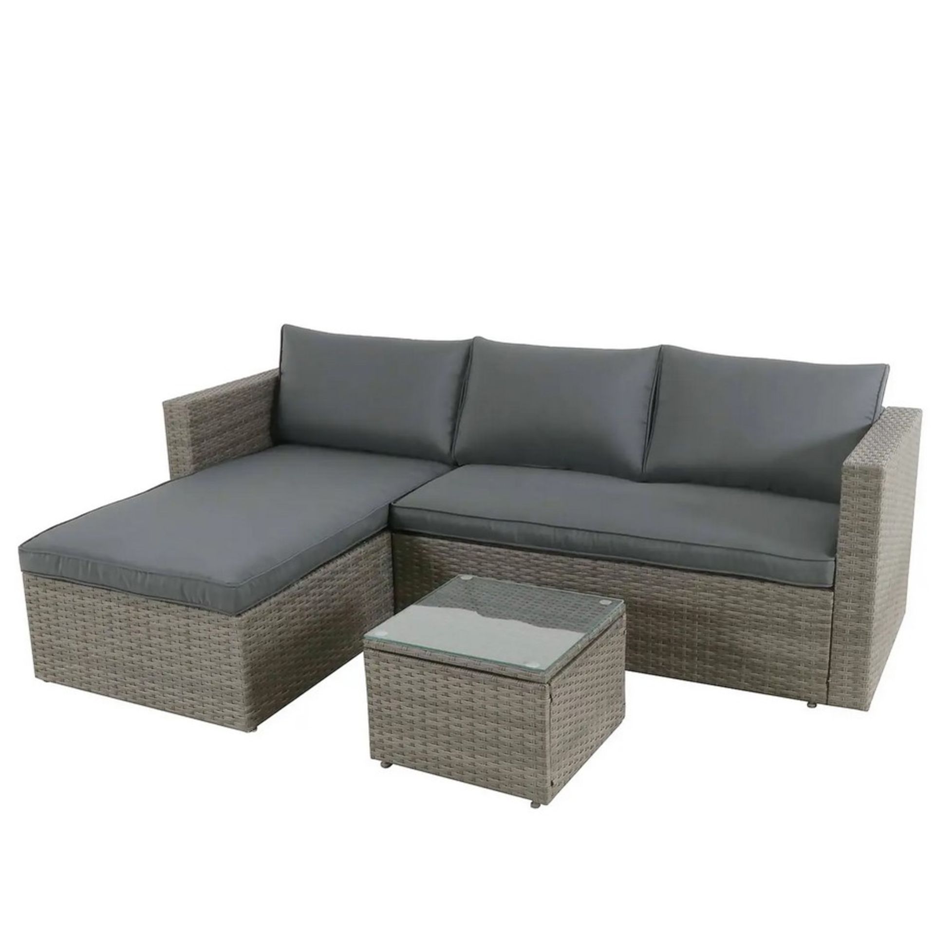 (27/Mez) RRP £345. Alexandria Grey Rattan Garden Corner Sofa Set. (Lot Comes With 5x Cushions -Ap... - Image 2 of 5