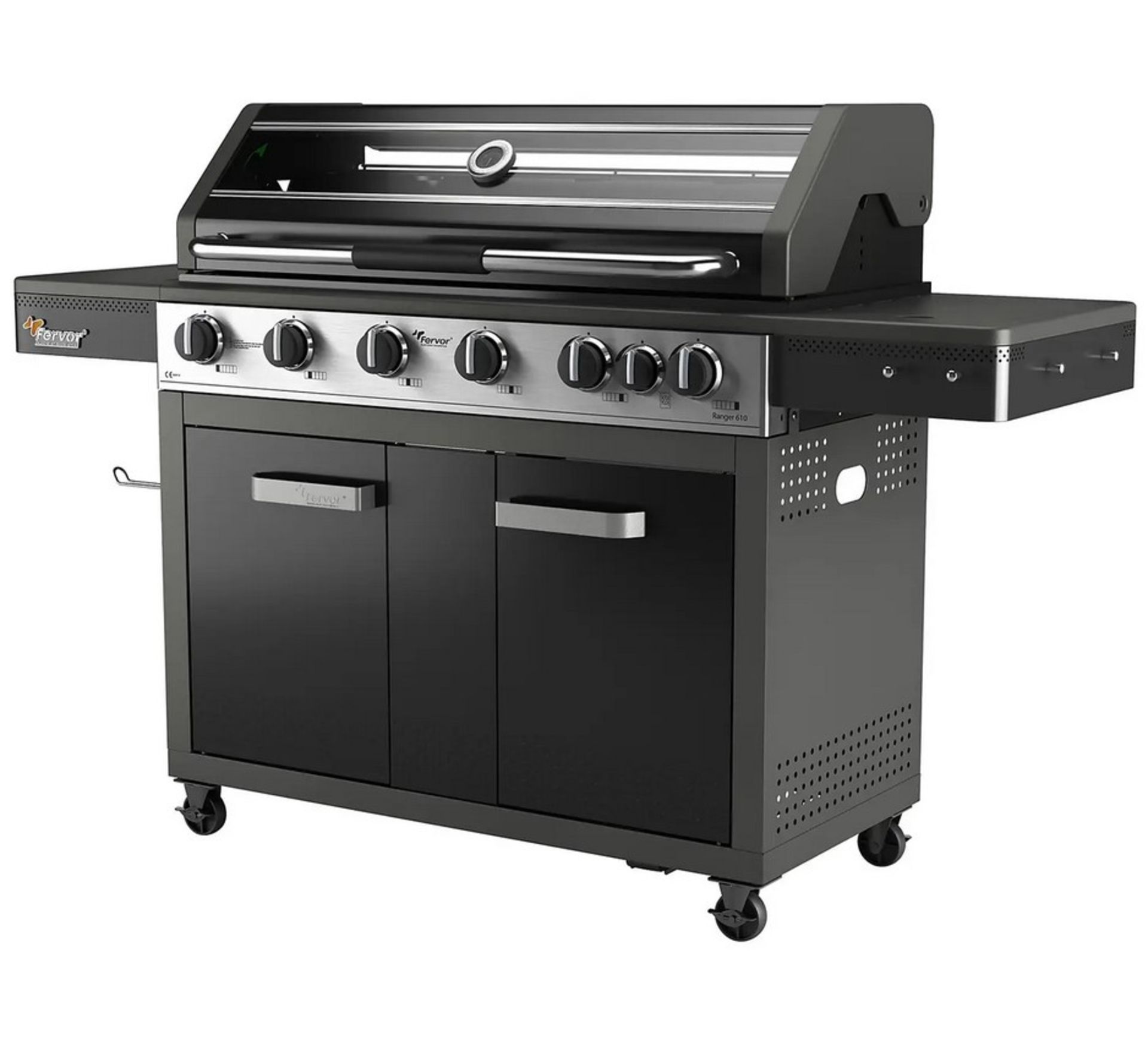 (25/Mez) RRP £800. Fervor Ranger 610 6 Burner Gas BBQ. Dimensions: (H1170x W1750x D600mm). Conten...