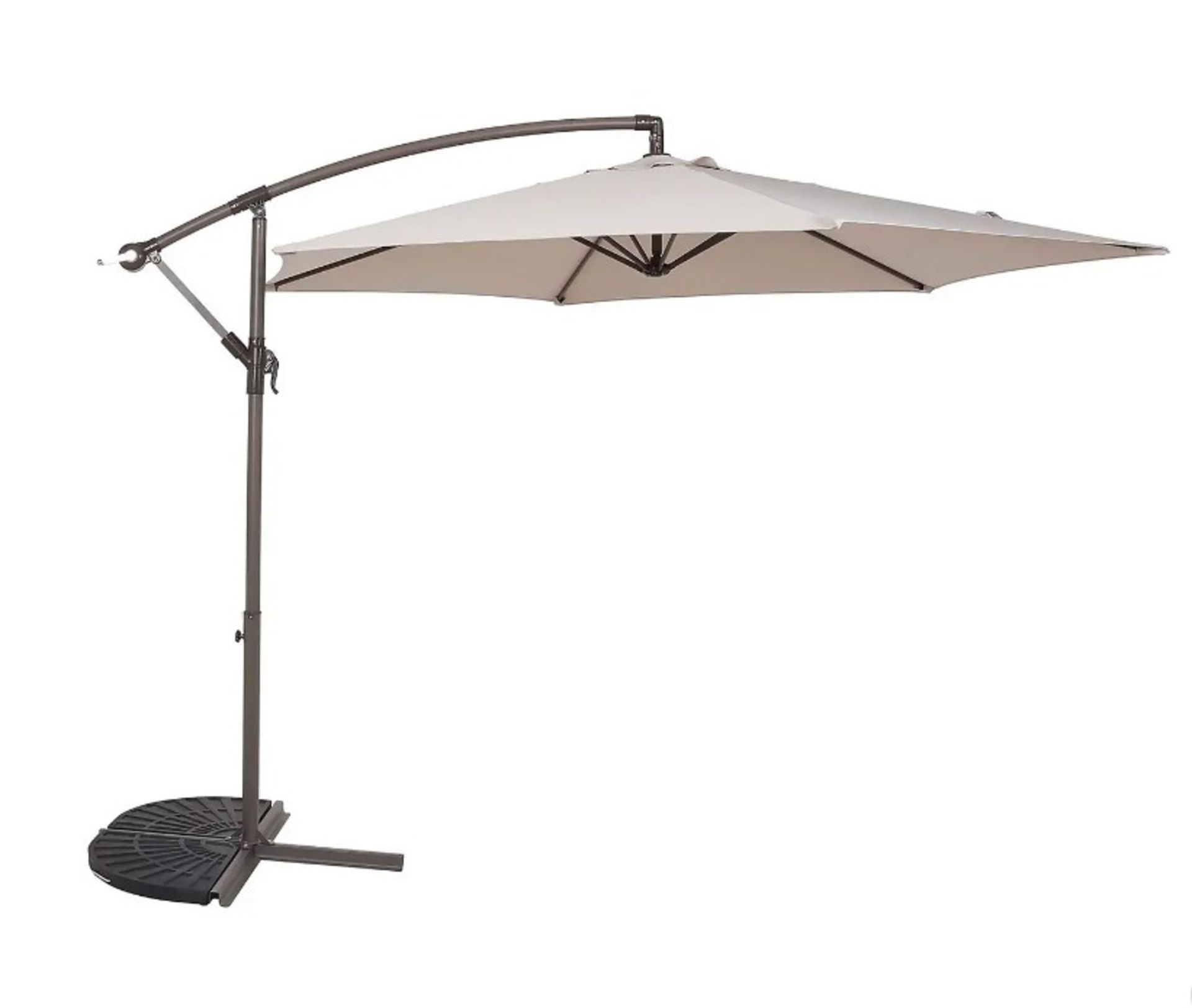 (53/Mez) RRP £110. 3M Overhanging Parasol Natural. (H245x D300cm). Unit Appears Clean, Unused. (...