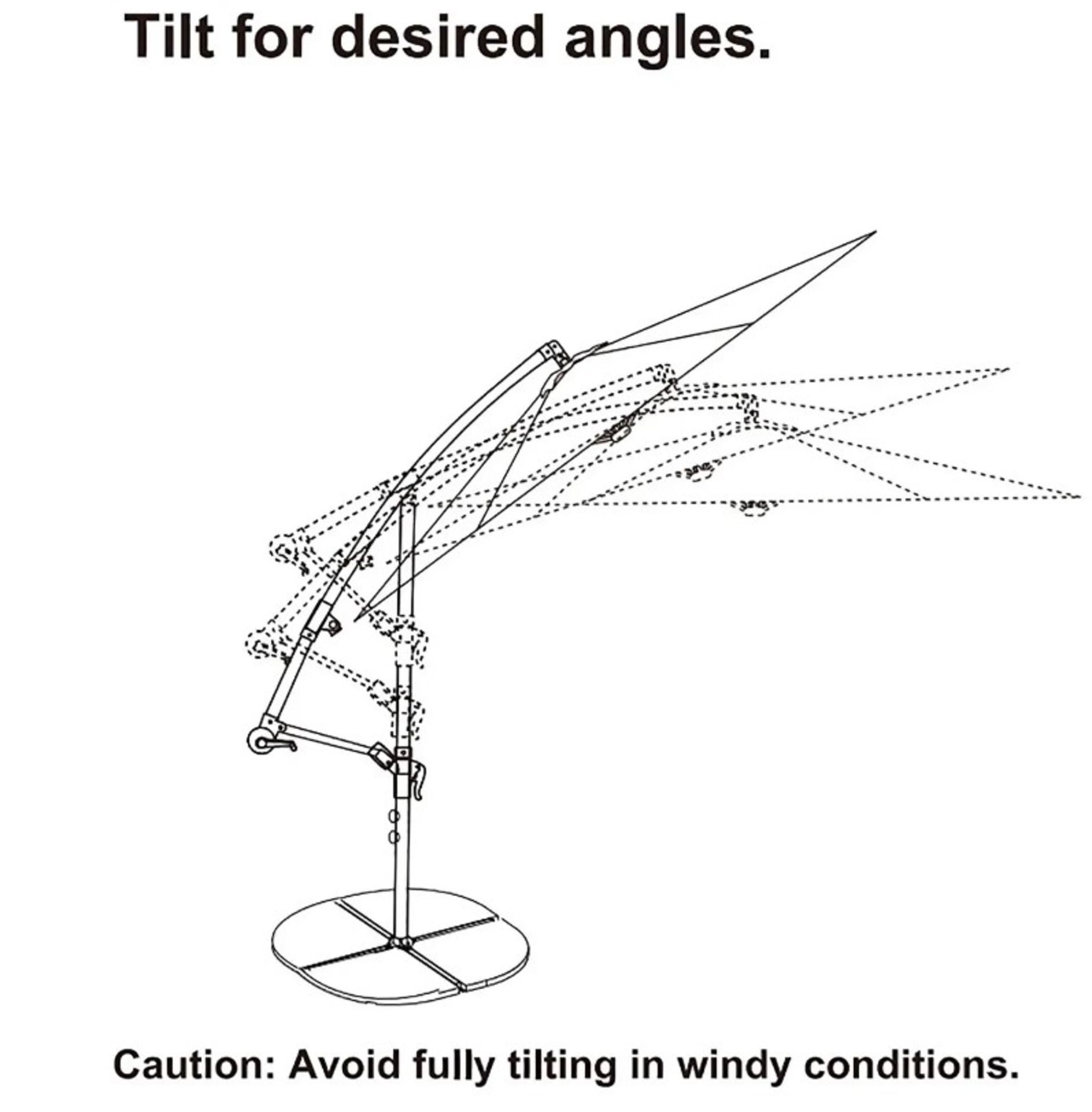 (53/Mez) RRP £110. 3M Overhanging Parasol Natural. (H245x D300cm). Unit Appears Clean, Unused. (... - Image 6 of 7