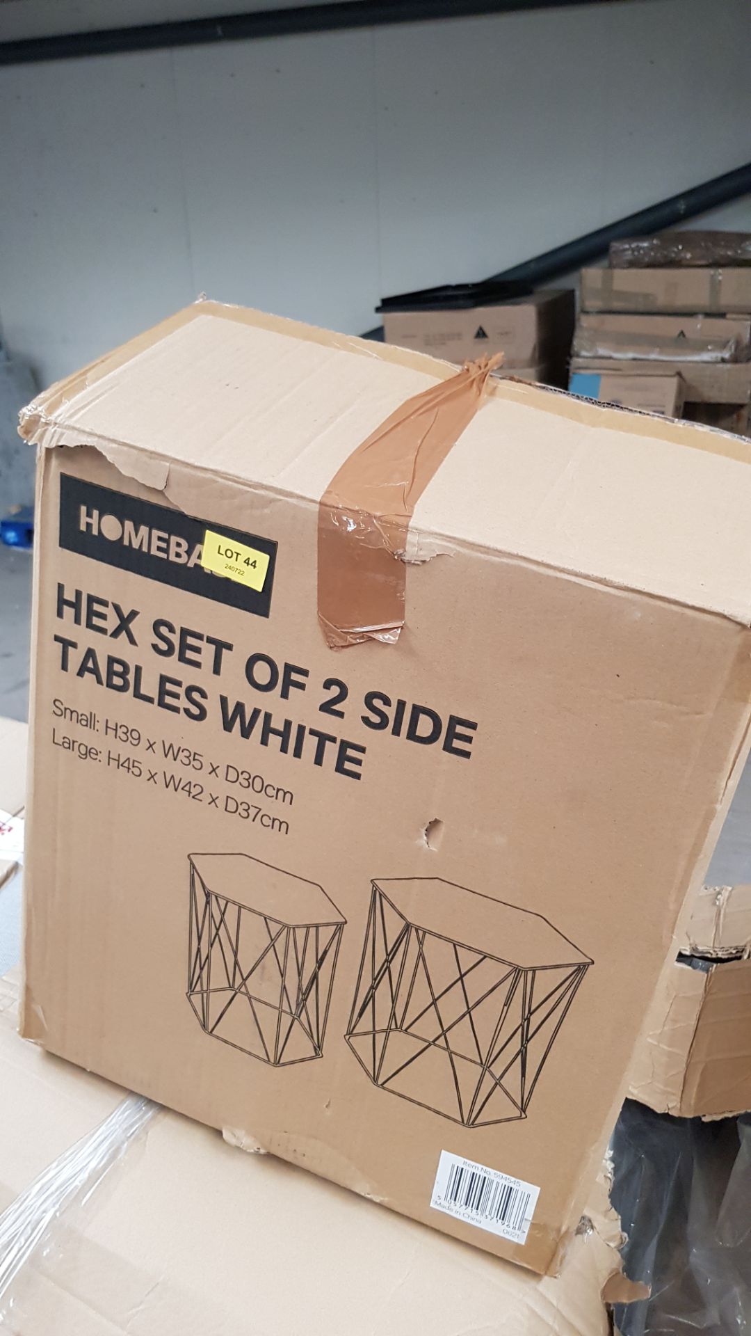 (44/Mez) 2x Items. 1x Hex Set Of 2 Side Tables White RRP £30 Small: (H39x W35x D30cm). Large: (H4... - Image 12 of 17