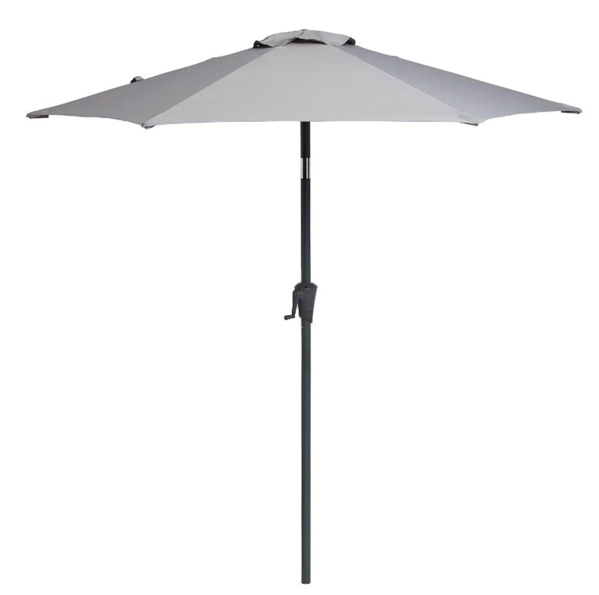 (52/Mez) 4x Parasol Items. 1x 2.1M Crank & Tilt Parasol Light Grey. 2X 2.1M Crank & Tilt Grey Par...