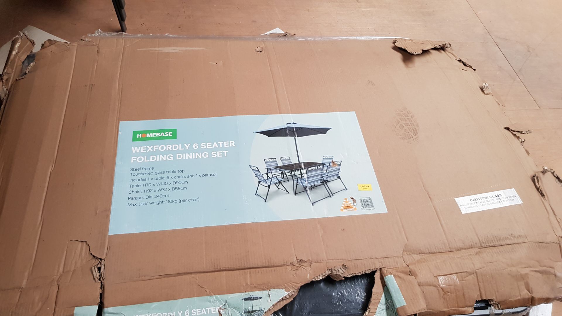 (48/Mez) RRP £200. Wexfordly 6 Seater Metal Garden Furniture Dining Set. Modern Grey And Multistr... - Image 6 of 6