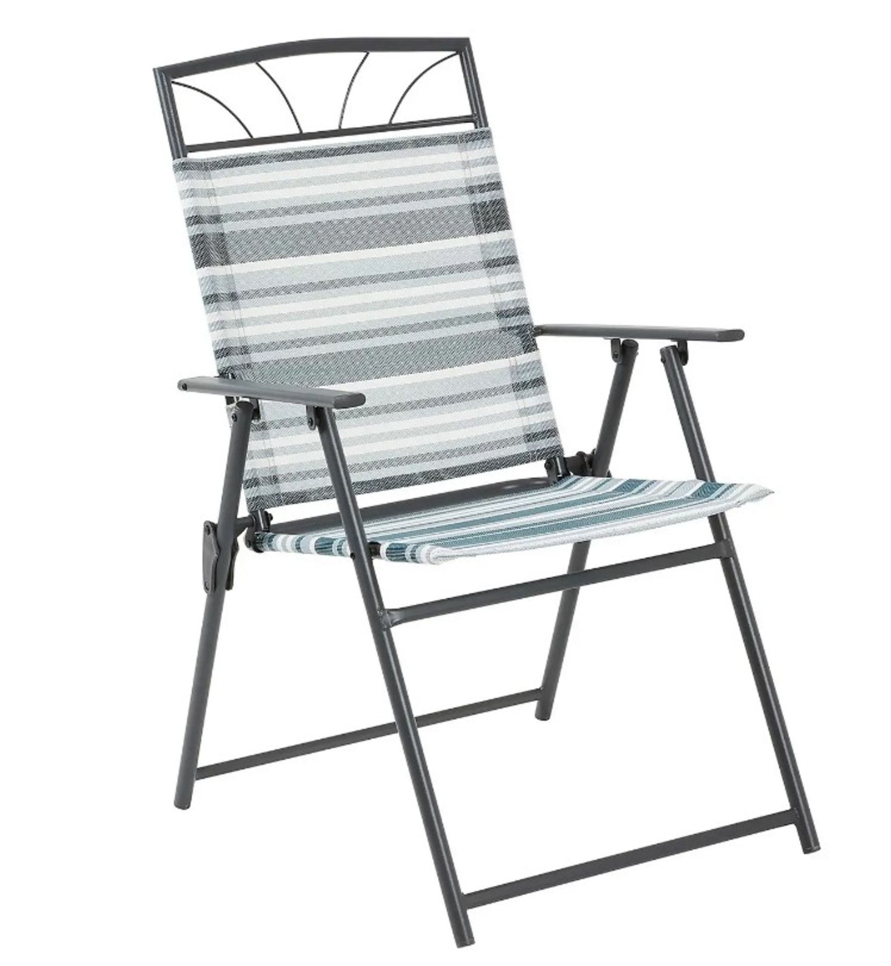 (48/Mez) RRP £200. Wexfordly 6 Seater Metal Garden Furniture Dining Set. Modern Grey And Multistr... - Image 2 of 6