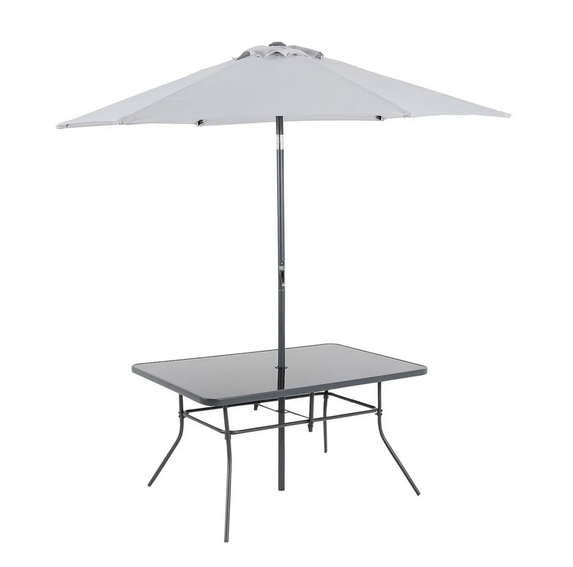 (23/Mez) RRP £200. Wexfordly 6 Seater Metal Garden Furniture Dining Set. Modern Grey And Multistr... - Image 2 of 5