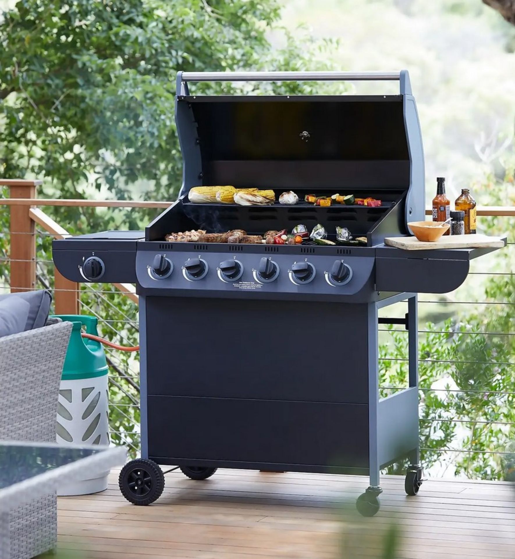 (26/Mez) RRP £310. Texas Nimbus 6 Burner BBQ. Dimensions: (L140x W58.5x H107.5cm). (No Box In Lot... - Image 10 of 10