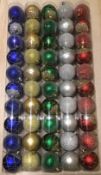 36 X Set Of 10 Christmas Tree Glitter Baubles Assorted Colours