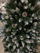1 x Christmas Tree Artificial with Snow Frosted Tips and Pine Cones 5ft