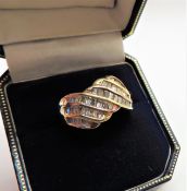 Gold on Sterling Silver Gemstone Ring New with Gift Pouch