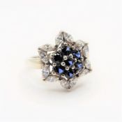 Sterling Silver Gemstone Cluster Ring New with Gift Pouch.