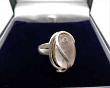 Vintage Sterling Silver Rose Quartz Ring