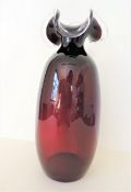 Hand Blown Art Glass Bottle Vase